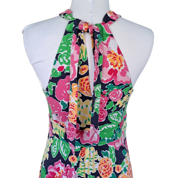 LILLY PULITZER Getaway Garden Valle Halter Dress Size Small Silk Knit Sheath - Picture 8 of 11
